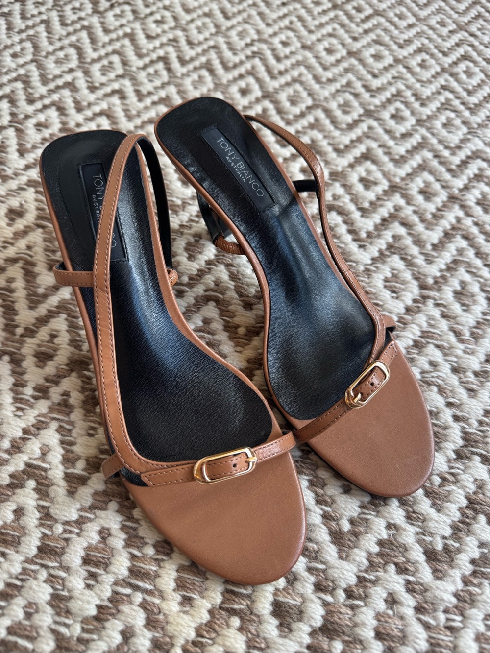 Tony Bianco X Revolve Christine Sandal in Tan Napa Leather - Picture 4 of 6